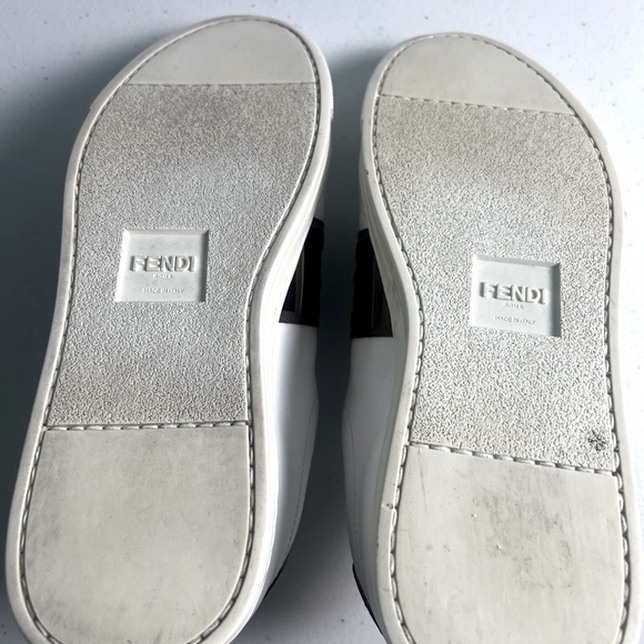 Fendi Roma White & Brown Buckle Sneakers - Picture 15 of 17